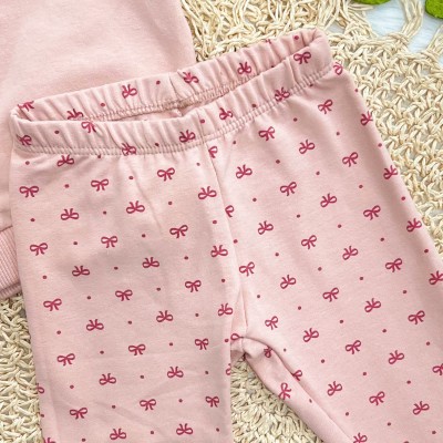 Conj. Casaco Lovelly e Calça Legging Lacinhos - Rose